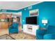 Modern living room features stylish furnishings and great colors at 5804 Palmetto Dr # A-401/403, Isle of Palms, SC 29451
