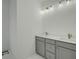 Bathroom with dual vanity, gray cabinets, and modern lighting at 637 N Laurel St # 75, Summerville, SC 29483