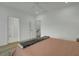 The spacious bedroom has a ceiling fan and wood-look floors at 637 N Laurel St # 75, Summerville, SC 29483