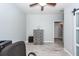 Grey dresser and barn door in this bedroom at 7257 Getaway Path, Awendaw, SC 29429