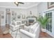 Cozy living room with a fireplace, hardwood floors, and ample natural light at 788 Awendaw Lakes Blvd, Awendaw, SC 29429
