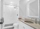 Well-lit bathroom with a glass shower, modern sink and stylish fixtures at 120 Charleston Blvd, Isle of Palms, SC 29451