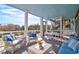 Inviting screened-in patio with a seating area and views of lush greenery at 120 Charleston Blvd, Isle of Palms, SC 29451