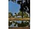 Scenic pond surrounded by beautiful mature landscaping, including palm trees at 16 Twin Oaks Lane Ln, Isle of Palms, SC 29451