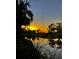 Picturesque sunset reflecting off a tranquil lake surrounded by trees at 16 Twin Oaks Lane Ln, Isle of Palms, SC 29451