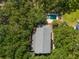 Aerial view of a home with a pool surrounded by lush greenery at 8869 Marsh Aire Ln, Edisto Island, SC 29438
