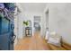 Inviting entryway with hardwood floors, stylish decor, and a view into the open-concept living space at 1013 Barfield St, Charleston, SC 29492