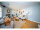 Bright living room featuring a fireplace, hardwood floors, and stylish furnishings at 106 Rachel St, Goose Creek, SC 29445