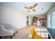 Comfortable living room with natural light, tile flooring, and access to the dining area at 106 Rachel St, Goose Creek, SC 29445