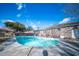 Backyard showcasing a large inground pool, and brick home at 106 Rachel St, Goose Creek, SC 29445