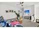 Cozy living area provides a sofa, ceiling fan, and is naturally lit with wall art decor at 164 River Green Pl, Charleston, SC 29492