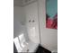Shower features clean, white tiling and modern fixtures. The space is bright and well-maintained at 222 Braly Dr, Summerville, SC 29485