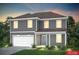 Charming two-story home features gray siding, white trim, manicured lawn and a two car garage at 223 West Bradford Pointe Dr, Summerville, SC 29486