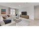 Cozy living room with plush sofas, an ottoman, and a sleek television at 223 West Bradford Pointe Dr, Summerville, SC 29486