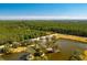Aerial view of a neighborhood with homes located near a pond and surrounded by trees at 2982 Lodge Berry Ln, Johns Island, SC 29455