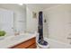 Bathroom featuring a single sink vanity and tub shower at 3426 Kirkwall Dr, Summerville, SC 29485