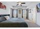 Main bedroom with trey ceiling, dual windows, and a ceiling fan at 3426 Kirkwall Dr, Summerville, SC 29485
