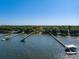 Aerial shot of the property showing its waterfront location and proximity to private boat docks at 528 Wampler Dr, Charleston, SC 29412