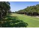 Scenic view of a meticulously maintained golf course fairway lined with mature trees on a clear day with blue skies at 807 Treeloft Trce, Seabrook Island, SC 29455