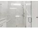 Sleek bathroom featuring a glass-enclosed shower with marble tile at 1030 Sagegrass St, Summerville, SC 29485