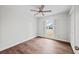 Bedroom with natural light, wood-look floors, a ceiling fan, a window and closet at 1043 Dominion Dr, Hanahan, SC 29410