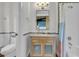 This simple bathroom features a stylish vanity, a mirror, and a shower with a tub at 112 Ocean Blvd, Isle of Palms, SC 29451