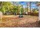 Fenced backyard with patio furniture and a shed at 137 Dowling Ave, Walterboro, SC 29488