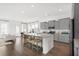 Modern kitchen with granite countertops, island seating, stainless steel appliances, and abundant natural light at 1439 Clay Field Trl, Summerville, SC 29485