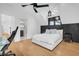 Bedroom with sloped ceiling, ceiling fan, and workspace at 151 Brailsford St, Charleston, SC 29492