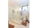 Bathroom featuring a frameless glass shower enclosure with white subway tile and upgraded fixtures at 22 1/2 Mary St # A B C, Charleston, SC 29403
