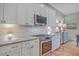 Contemporary kitchen with white cabinets, stainless steel appliances, and subway tile backsplash at 3713 Maidstone Dr, Mount Pleasant, SC 29466