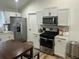 Well-lit kitchen featuring stainless steel appliances, ample cabinet space, and modern finishes at 5110 Temple St, North Charleston, SC 29405