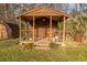 The backyard features a wooden shed with porch, adding charm and functionality to the outdoor space at 8020 Nantuckett Ave, North Charleston, SC 29420
