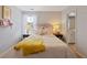 A cozy bedroom with charming decor, soft textures, and a fun geometric wallpaper at 116 Snow St, Summerville, SC 29486