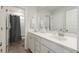 Bathroom showcasing a modern vanity with a large mirror, a sink and a shower with a curtain at 183 Belfort Pl, Summerville, SC 29486