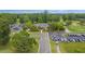 Aerial view of clubhouse and cart parking at the golf course at 195 Droos Way, Charleston, SC 29414