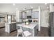 Modern kitchen featuring stainless steel appliances, granite countertops, and a functional island with seating at 203 Pine Crest View Dr, Summerville, SC 29486
