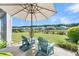 Cozy backyard patio with two chairs and a lovely view, perfect for outdoor relaxation and enjoyment at 205 Potters Pass Dr, Summerville, SC 29486