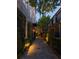 Picturesque walkway with lush greenery and warm, inviting lighting at 23 Elliott St, Charleston, SC 29401