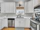 Charming kitchen boasts white cabinets, stainless steel appliances, and a stylish black faucet at 4258 Jacobs Pt Ct, Ravenel, SC 29470