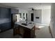 New kitchen featuring a center island with sink and breakfast bar, stainless appliances and accent wall at 515 Joseph St, Charleston, SC 29412