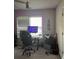 Bedroom area featuring a computer, desk, gaming chair, and LED lights around the window at 531 Travelers Blvd, Summerville, SC 29485