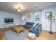 Cozy living room showcasing a gray sofa, hardwood floors, and a television with modern furniture at 69 Folly Road Blvd, Charleston, SC 29407