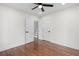 Cozy bedroom featuring hardwood floors, neutral walls, and a ceiling fan at 1226 Pickens St, Hanahan, SC 29410