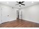 Cozy bedroom featuring hardwood floors, neutral walls, and a ceiling fan at 1226 Pickens St, Hanahan, SC 29410