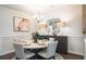 Elegantly staged dining room featuring a round table, stylish chairs, and upscale decorative items at 131 Threaded Fern St, Summerville, SC 29485
