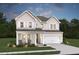 Charming two-story home with light siding, white trim, two-car garage, and inviting front porch with rocking chairs at 2010 Mcguire Ln # 003, Hollywood, SC 29449