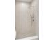 Elegant shower features unique tile, multiple shower heads and a white base at 217 King George St, Daniel Island, SC 29492