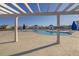 Beautiful community pool and outdoor lounge area with ample shade and a luxurious feel at 229 Celestial Blvd, Summerville, SC 29486