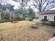 Backyard with lawn, trees, shed, and bird bath at 2652 Elissa Dr, Charleston, SC 29414